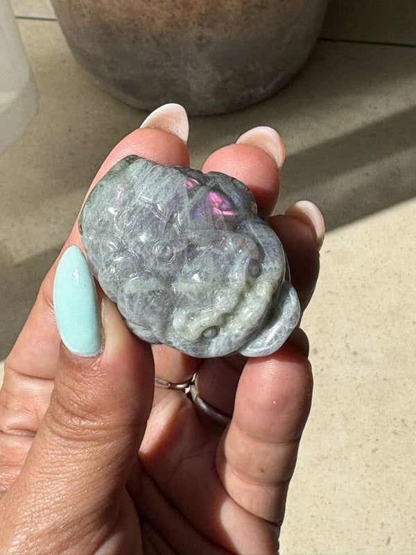 Purple Labradorite Money Frog