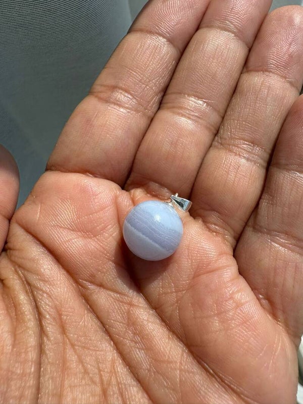 Blue Lace Agate Orb Pendant
