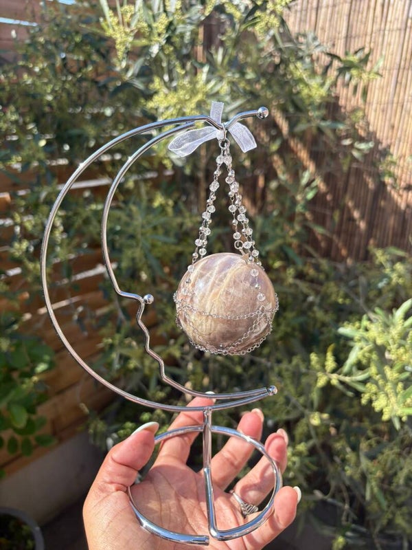 Moon Sphere Holder Silver