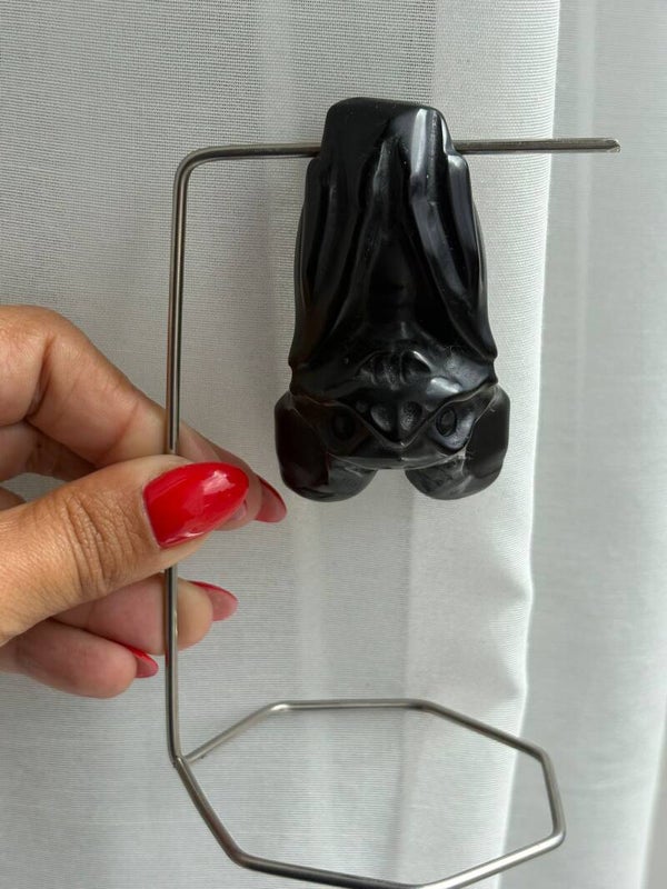 New Large Obsidian Bat on stand
