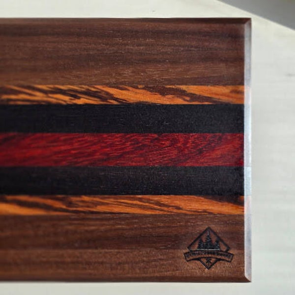 Snijplank van Zebrano & Padoek - 30 x 18 x 2 cm