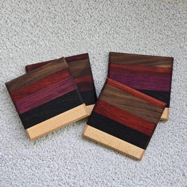 Houten Onderzetters Multicolor - set van 4
