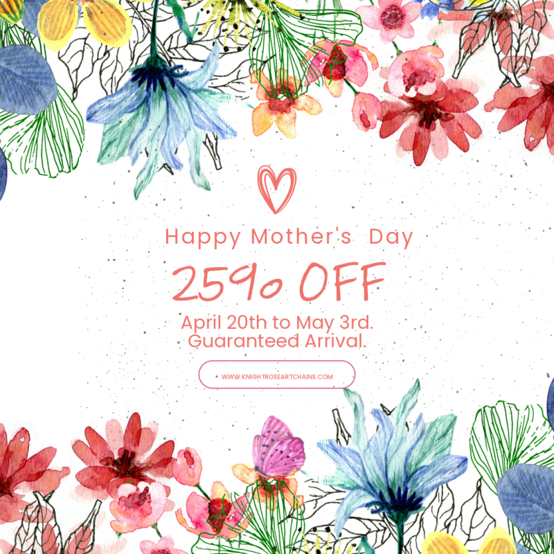 Happy Mothers Day. 255 off from April 20th to May 3rd. Guarantee Arrival for mother's day on standard free shipping,