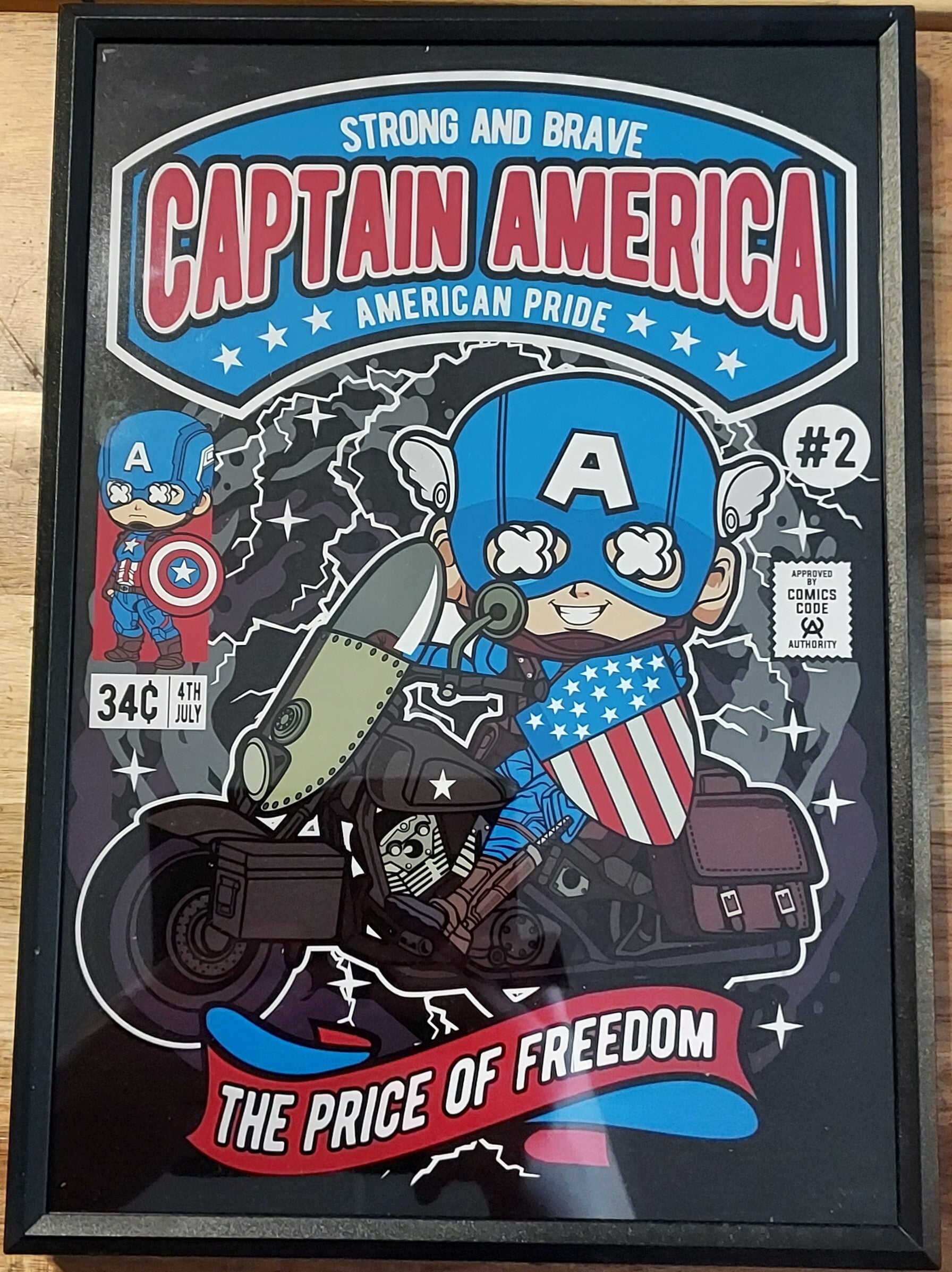 Print in frame A4 "Captain America Funkopop"