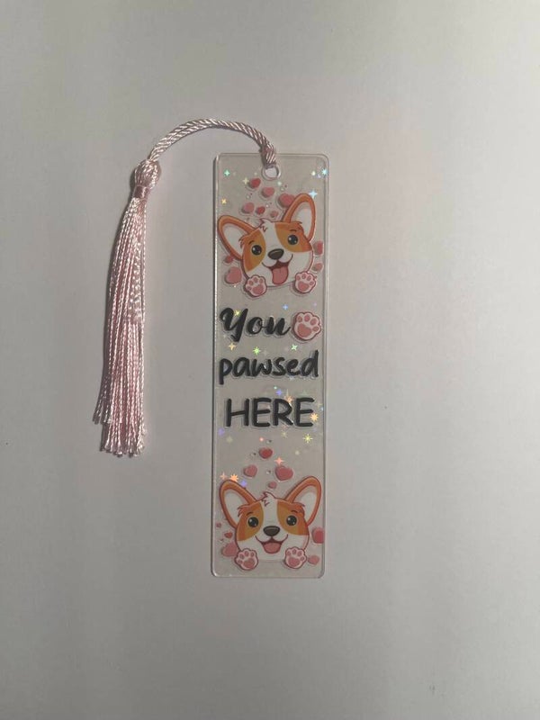 Handmade Pawsed Here Bookmark