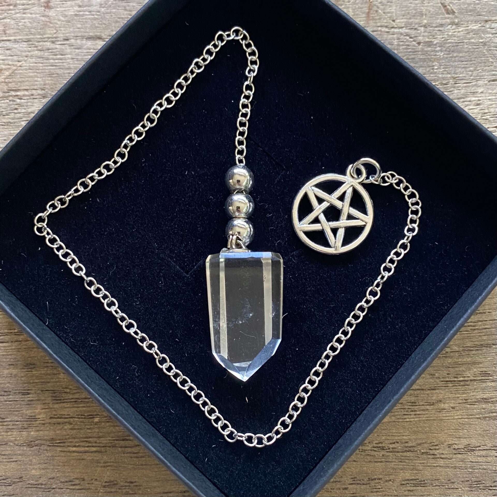 Pendel Bergkristal - Zuiverend - Pentagram - 24 cm