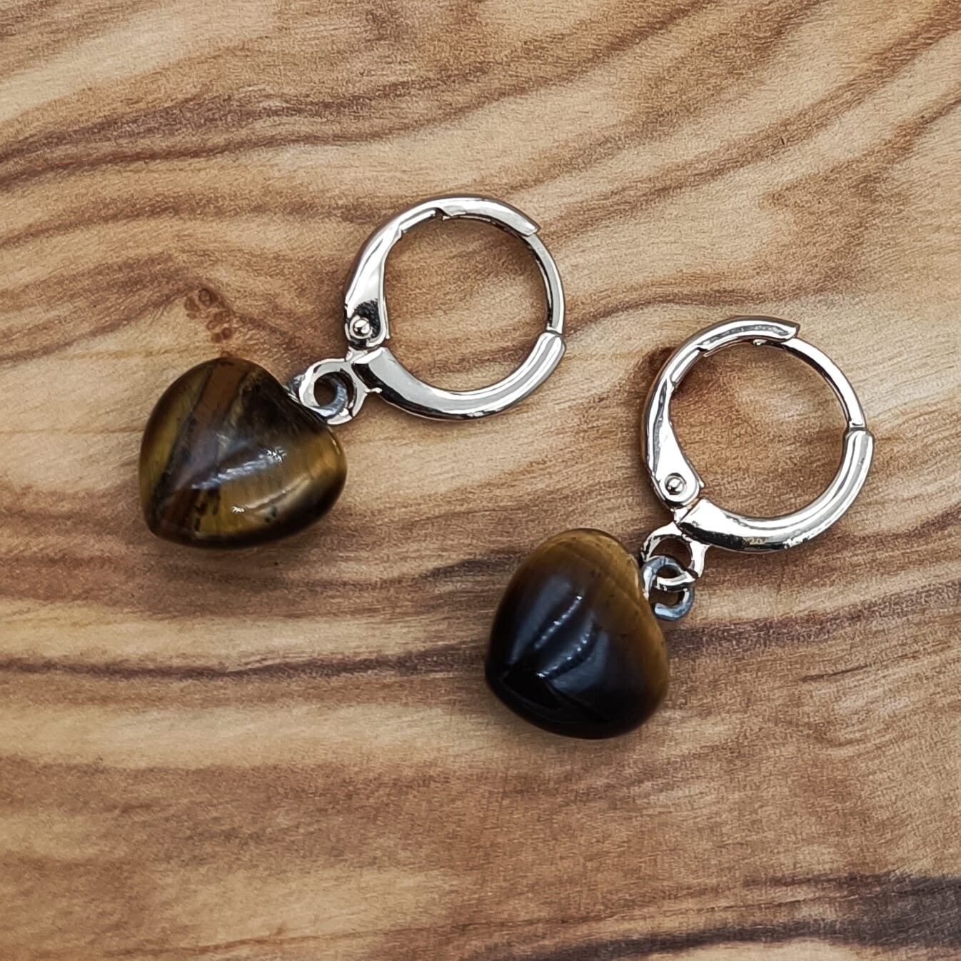 Tijgeroog Oorbellen Verguld