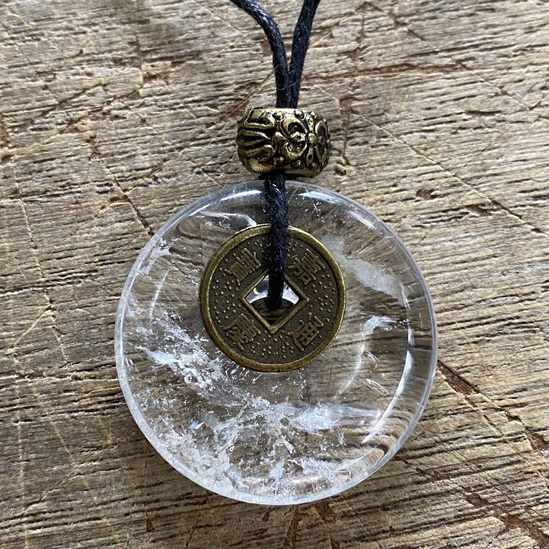 Ketting Bergkristal met Geluksmuntjes voor Vitaliteit