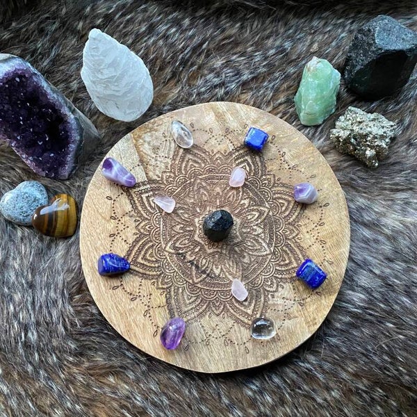 Set Bescherming voor je Crystal Grid - 12 edelstenen