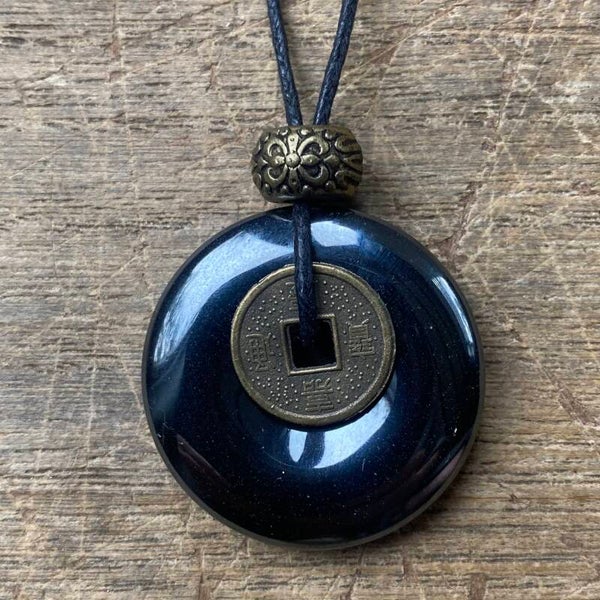 Ketting Hematiet met Geluksmuntje voor Bescherming