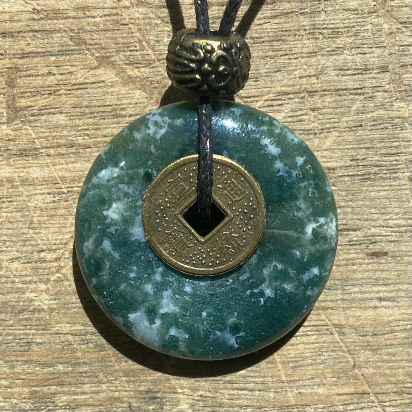 Ketting Mosagaat met Geluksmuntje voor Vreugde en Plezier