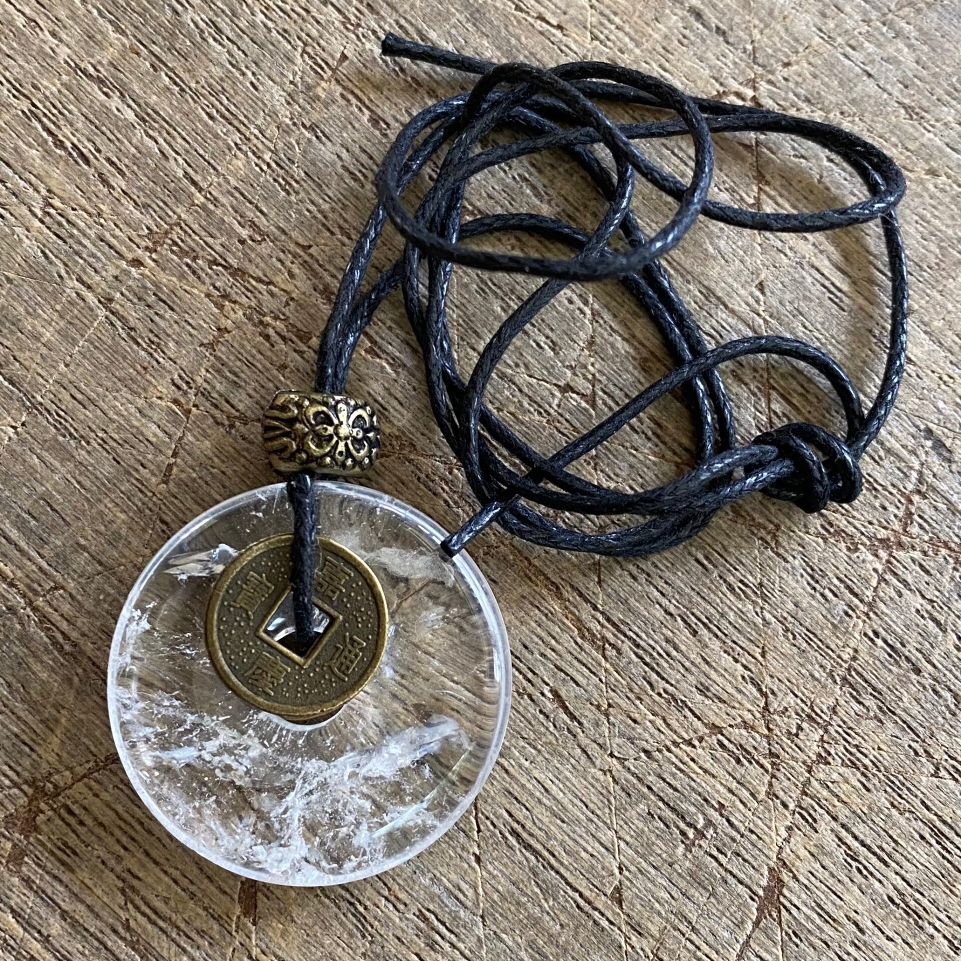 Ketting Bergkristal met Geluksmuntjes voor Vitaliteit