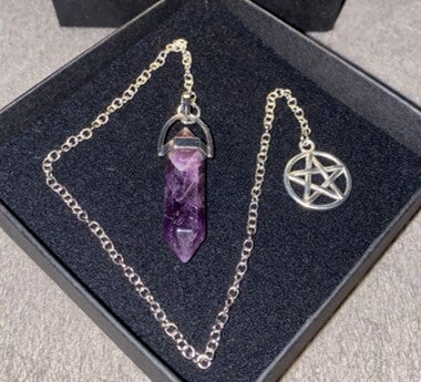 Pendel Amethist Doorstromer - Intuïtie - 24 cm