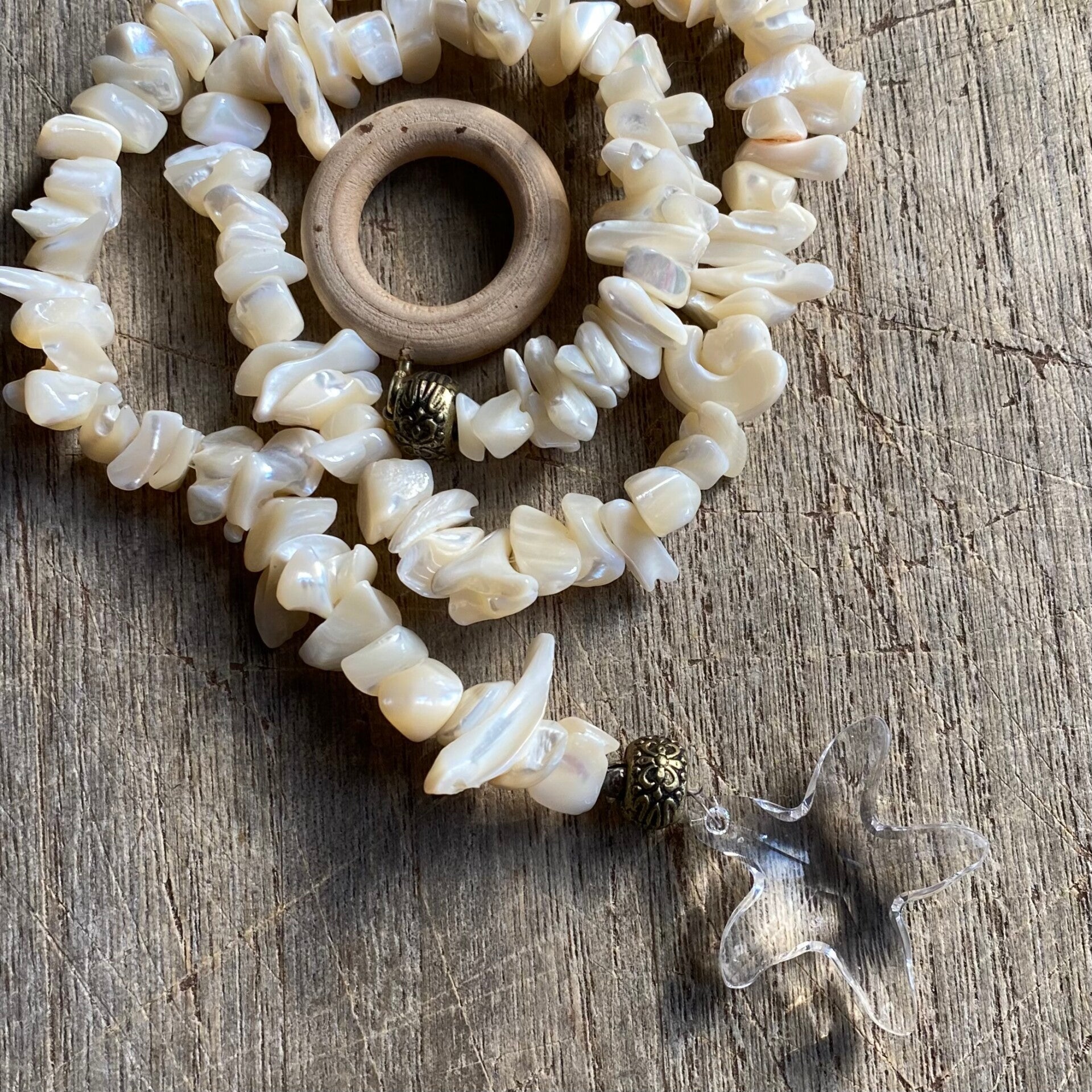 Raamhanger - Optimisme - Zeester - Schelp - 56cm met Swarovski