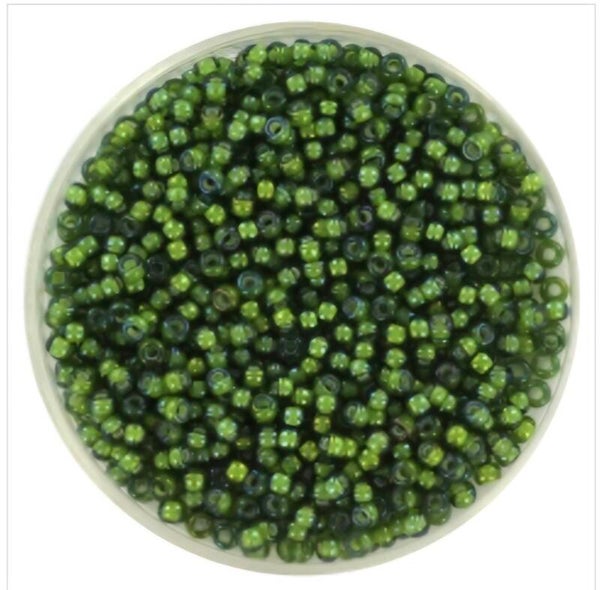 miyuki rocailles 11/0 - fancy lined chartreuse green 3764