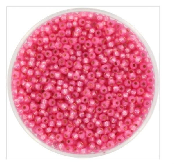 miyuki rocailles 11/0 - silverlined dyed alabaster rose 556