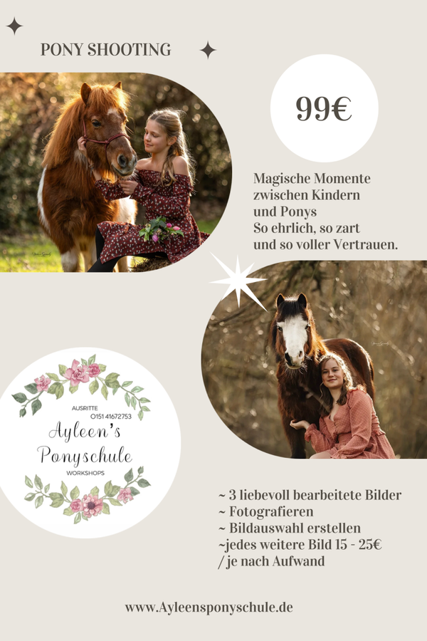 Professionelle Fotoshootings mit unseren Ponys