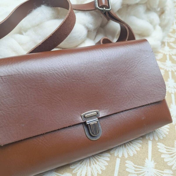 DIY@home Lederen handtas/handtas, crossbody en portemonnee