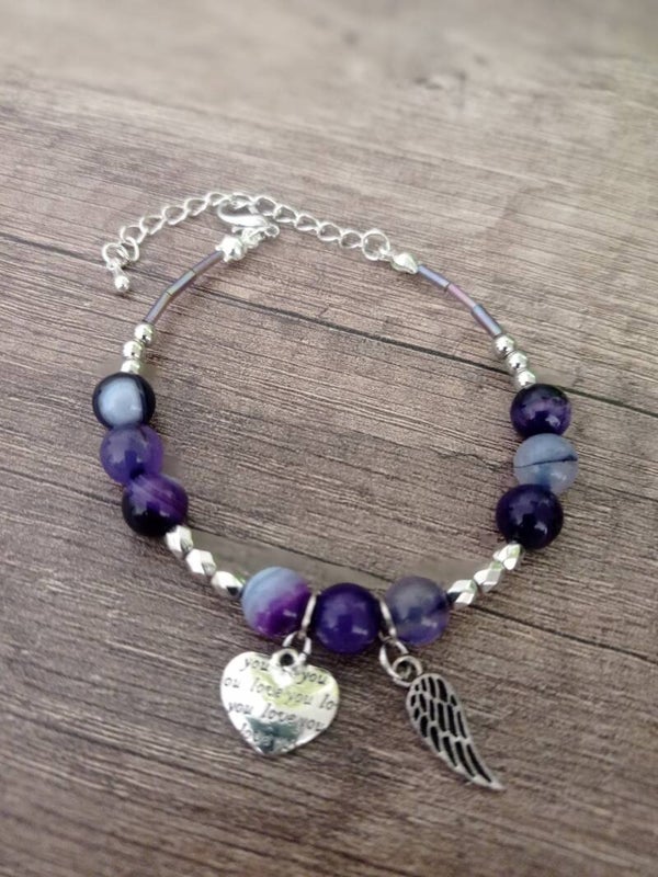 Armband Lila  / Silber