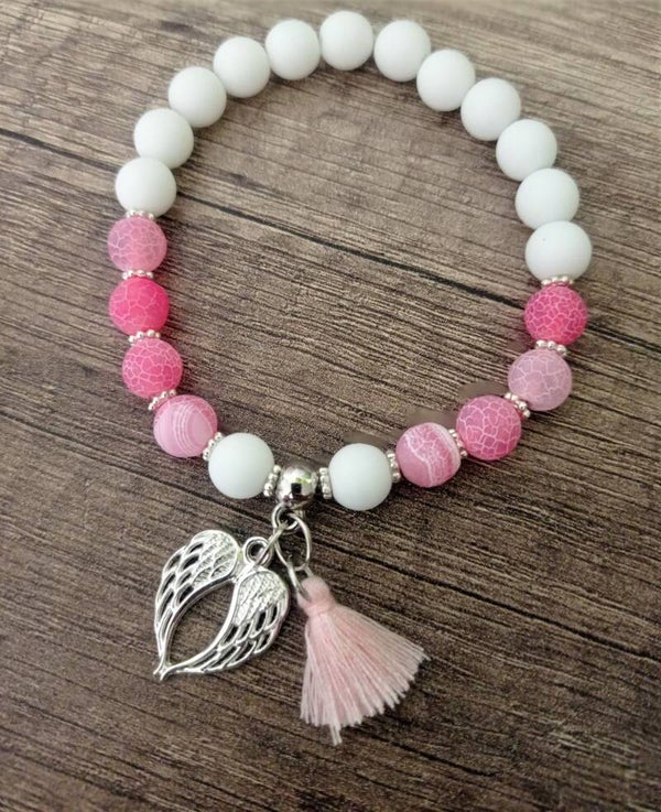 Armband Weiß / Rosa