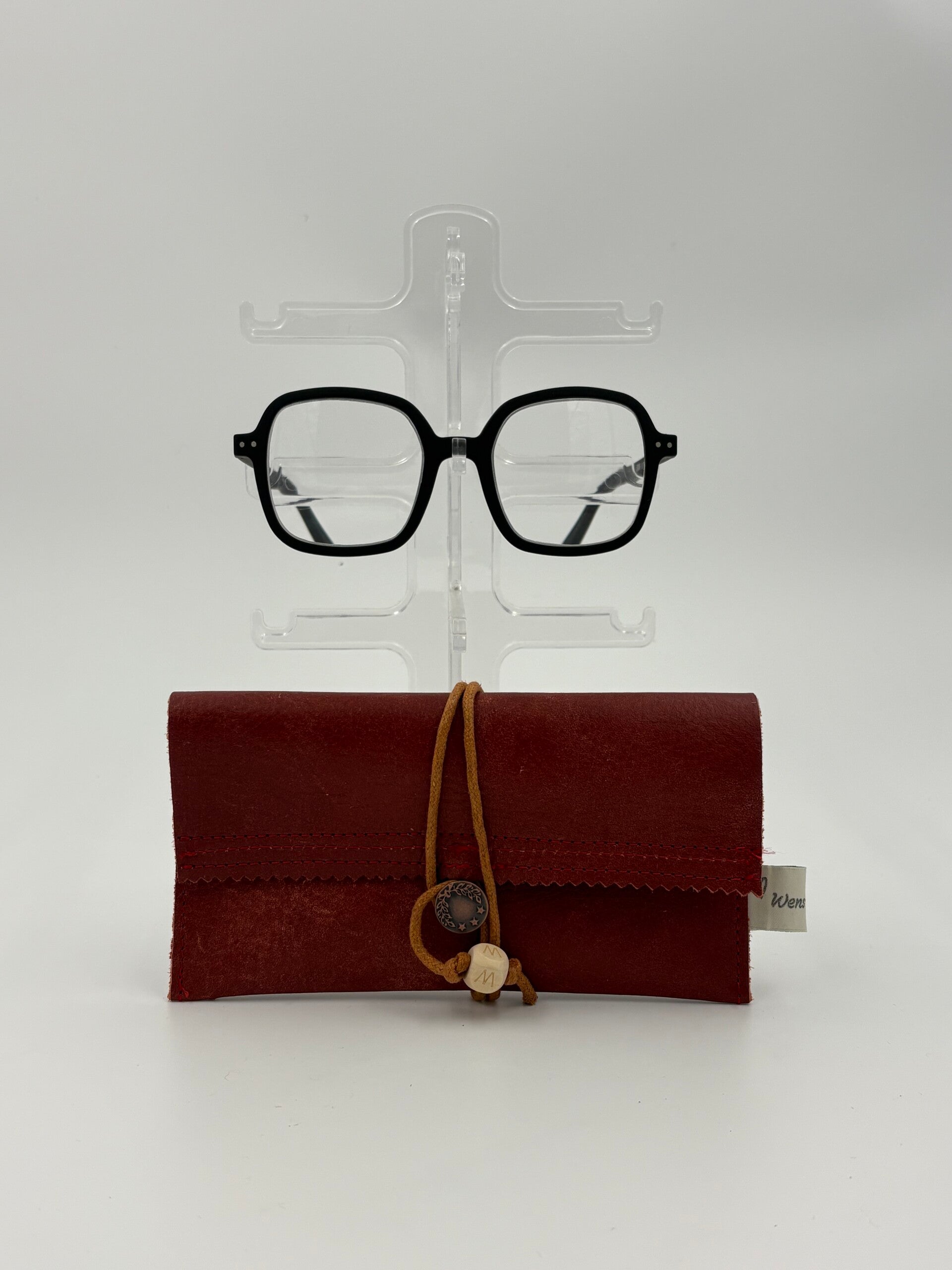 Brillen hoesje , roodbruin