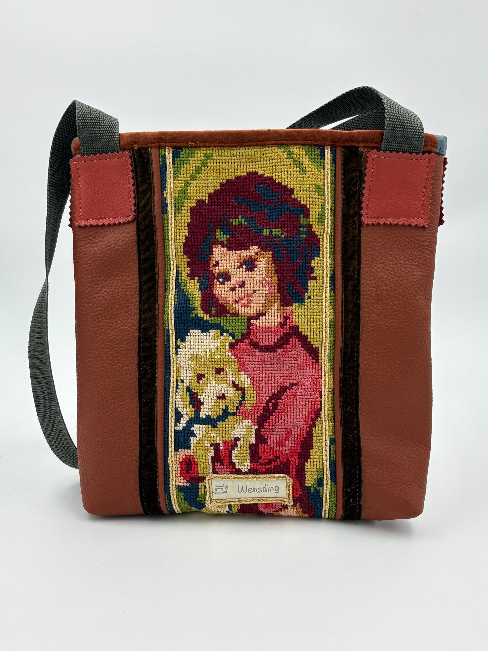 schoudertas vintage borduursel