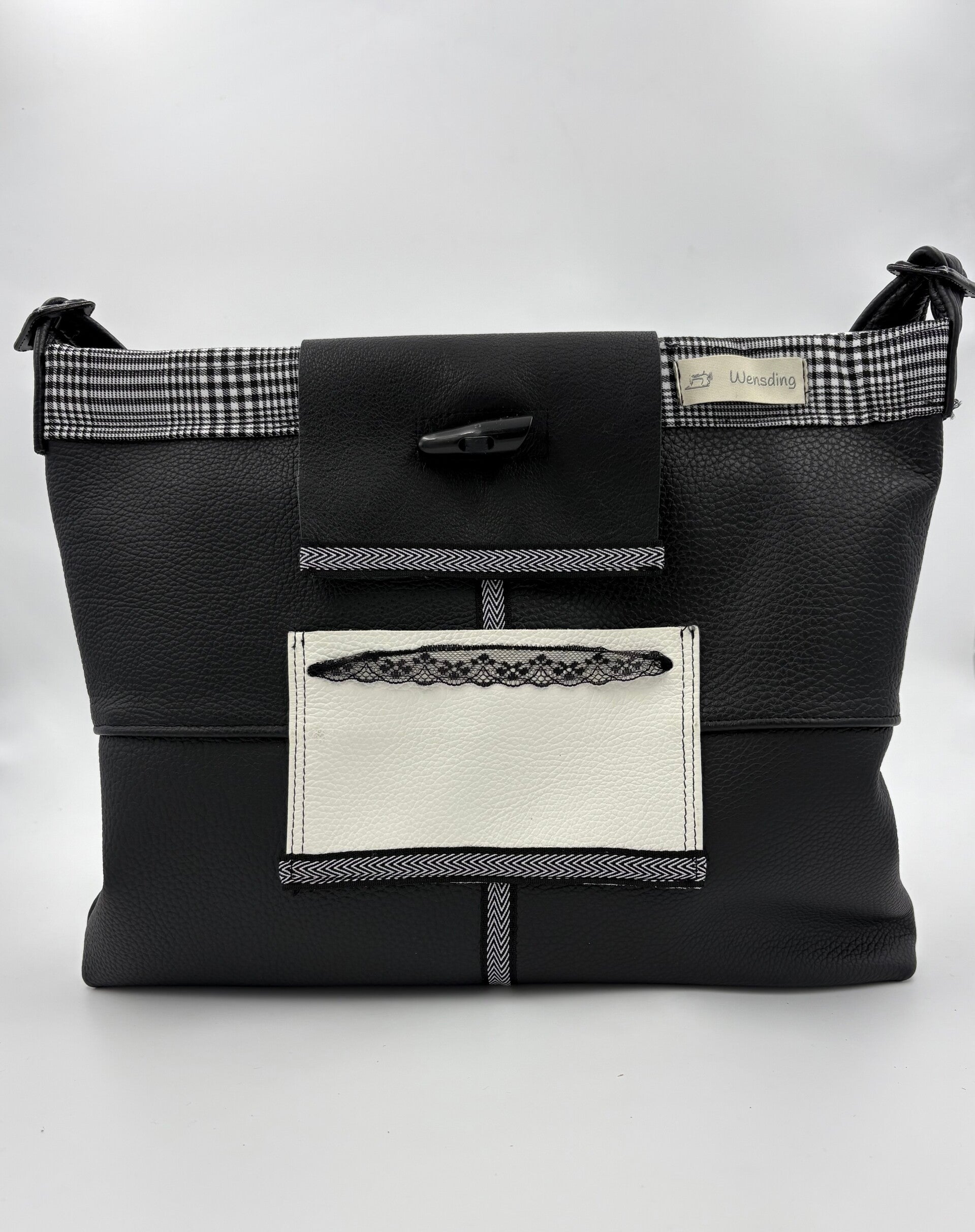 Schoudertas zwart wit