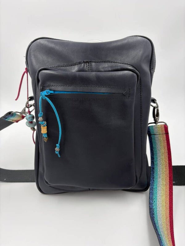 Crossbody/schoudertas donkerblauw
