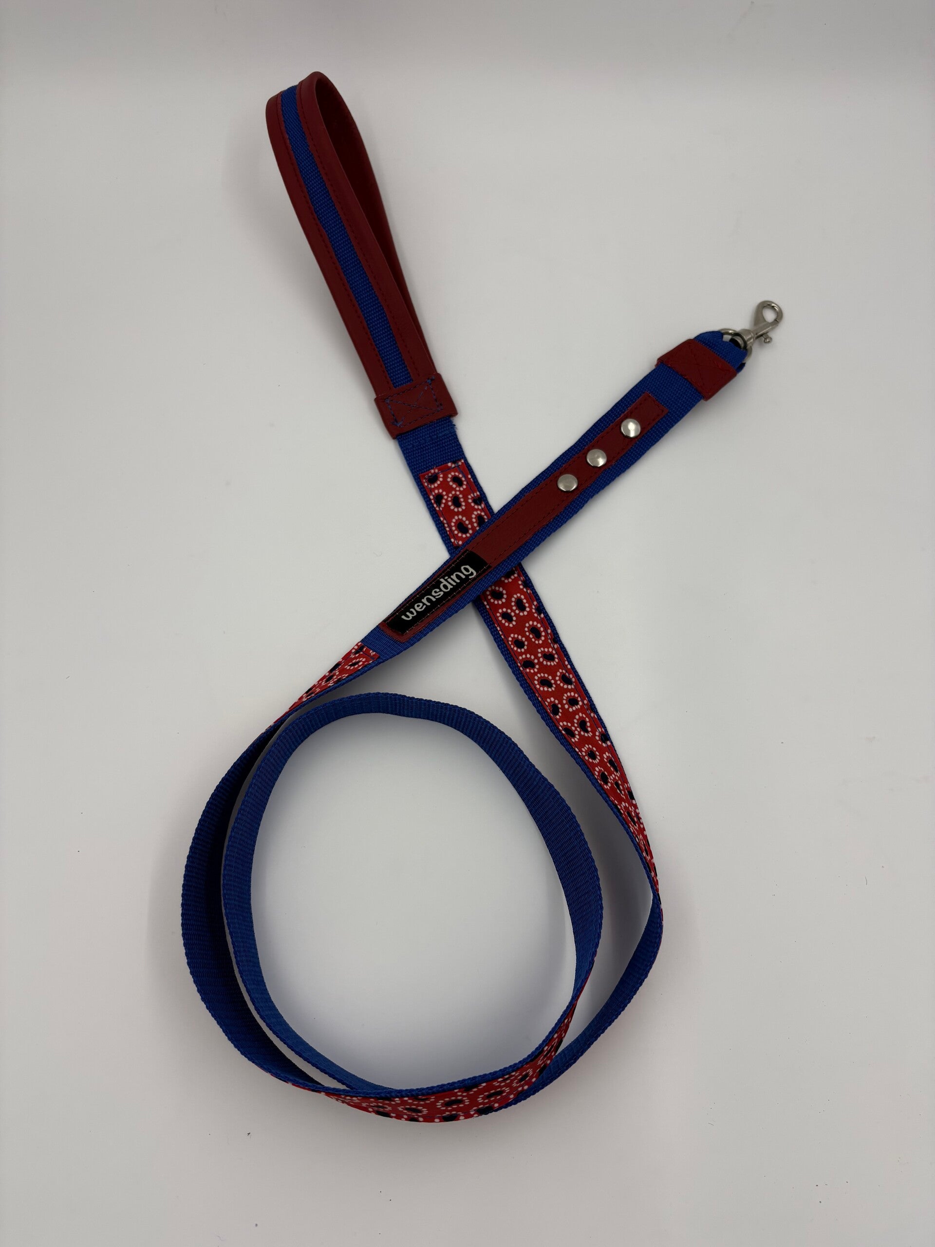 Hondenriem blauw rood M