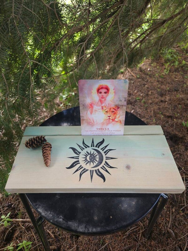 wooden tarot card holder