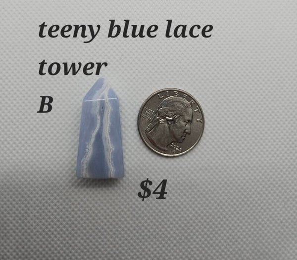 Teeny blue lace tower