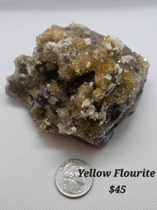 Yellow flourite specimen