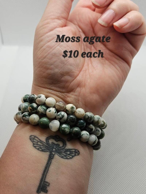 Moss agate bracelet