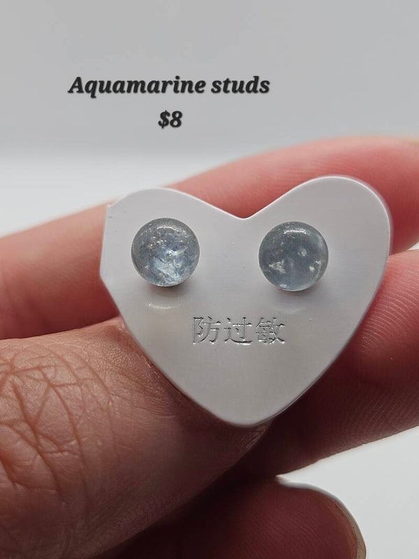 Aquamarine stud earrings