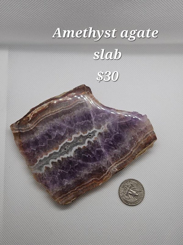 Amethyst agate slab