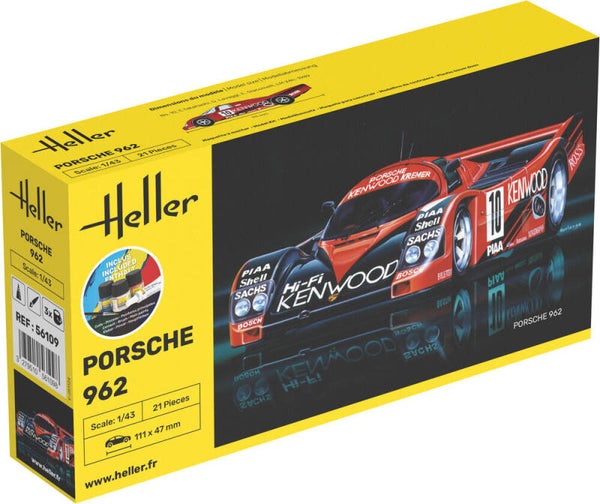 HELLER : REF : 56109 : 1:43 : German : PORSCHE : 962 (Racing Car / Voiture de Course) (1984-1990) (STARTER KIT)