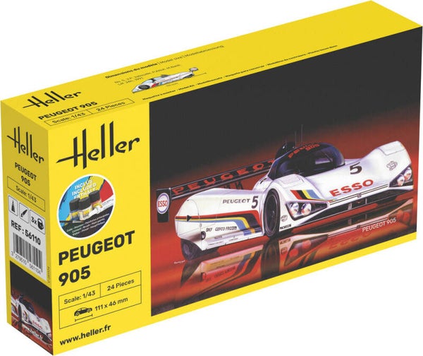 HELLER : REF : 56110 : 1:43 : FRANCE : PEUGEOT : Peugeot 905 (Racing Car / Voiture de Course) (1990-1992) (STARTER KIT)