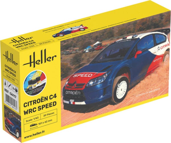 HELLER : REF : 56117 : 1:43 : FRANCE : CITROEN : Citroën C4 WRC Speed (Racing Car / Voiture de Course) (2009-2010) (STARTER KIT)