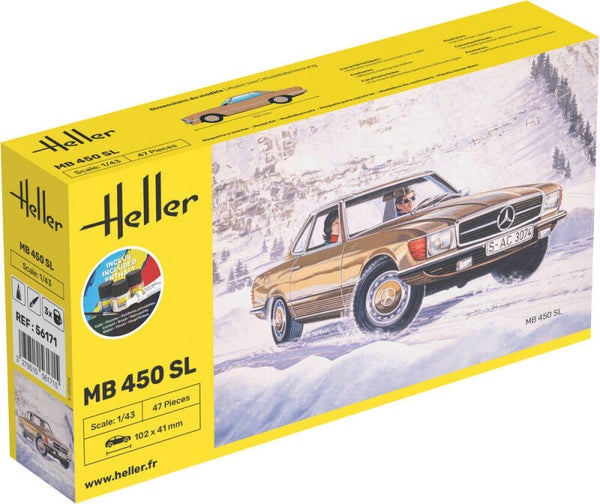 HELLER : REF : 80171 : 1:43 : German : MERCEDES-BENZ : 450 SL (1975-1980) (STARTER KIT)