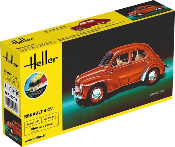 HELLER : REF : 56174 : 1:43 : FRANCE : RENAUT : 4CV (1947-1961) (STARTER KIT)