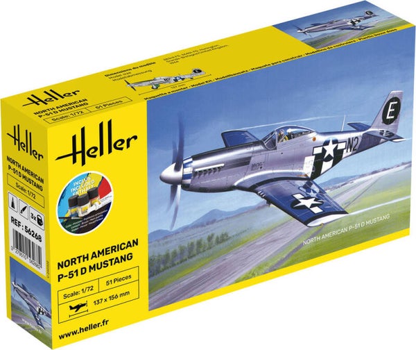 HELLER : REF : 56268 : 1:72 : US : NORTH AMERICAN : P-51 Mustang (STARTER KIT)