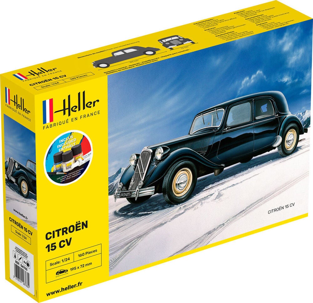HELLER : REF : 56763 : 1:24 : FRANCE : Citroën : 15CV (1934-1957) (STARTER KIT)