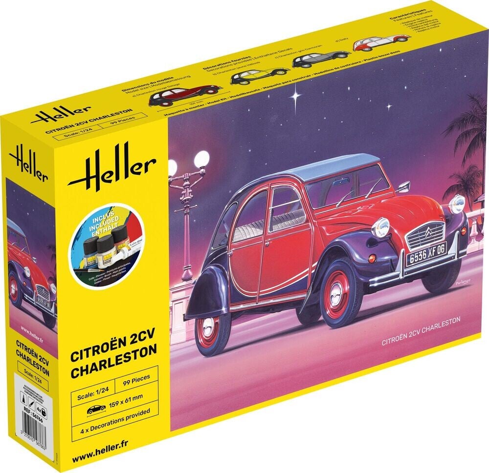 HELLER : REF : 56766 : 1:24 : FRANCE : Citroën : 2CV  Charleston (1949-1990) (STARTER KIT)
