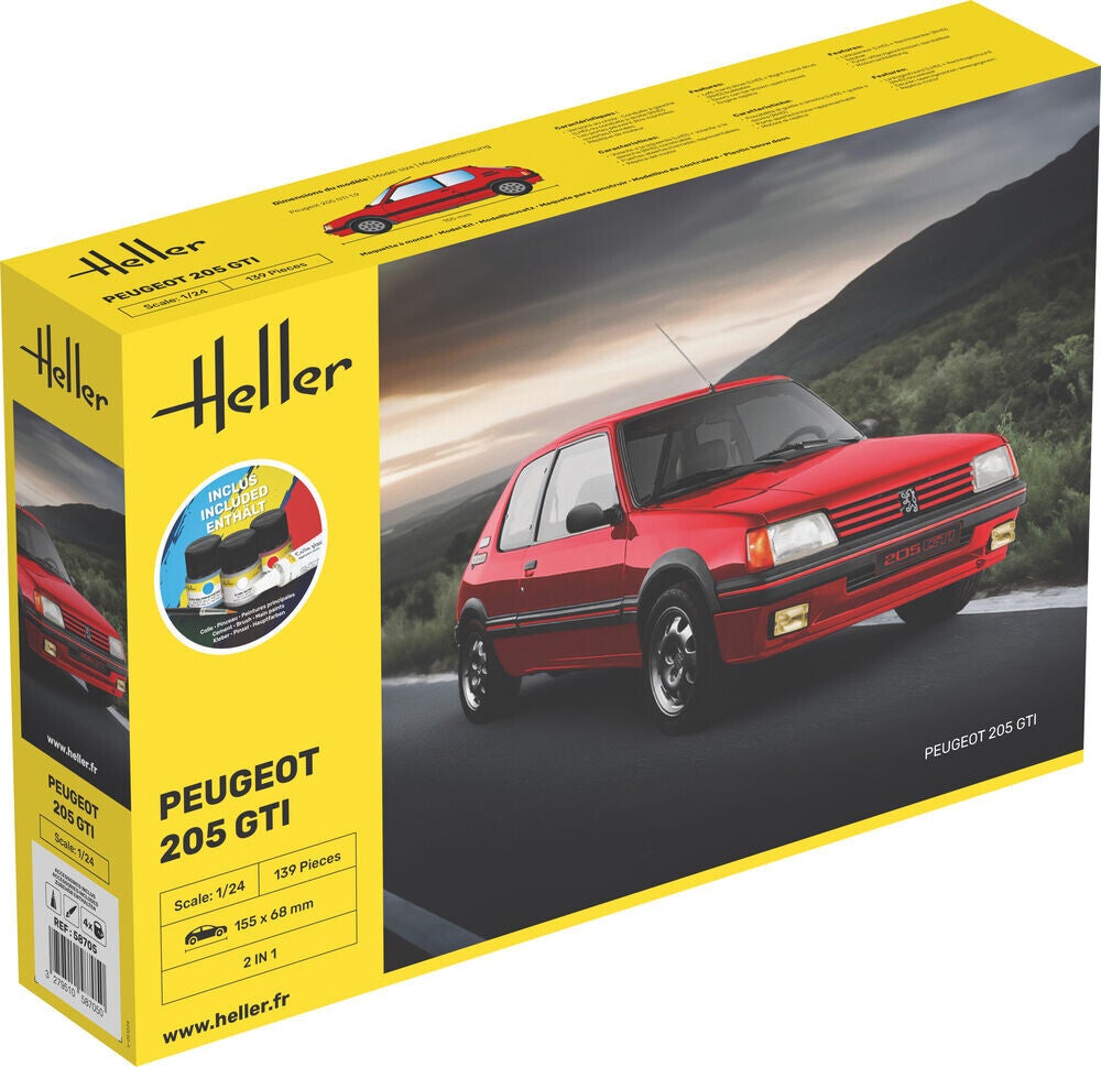 HELLER : REF : 58705 : 1:24 : FRANCE : Peugeot 205 GTI (STARTER KIT) (1983-1998)