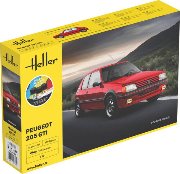 HELLER : REF : 58705 : 1:24 : FRANCE : Peugeot : 205 GTI (STARTER KIT) (1983-1998)