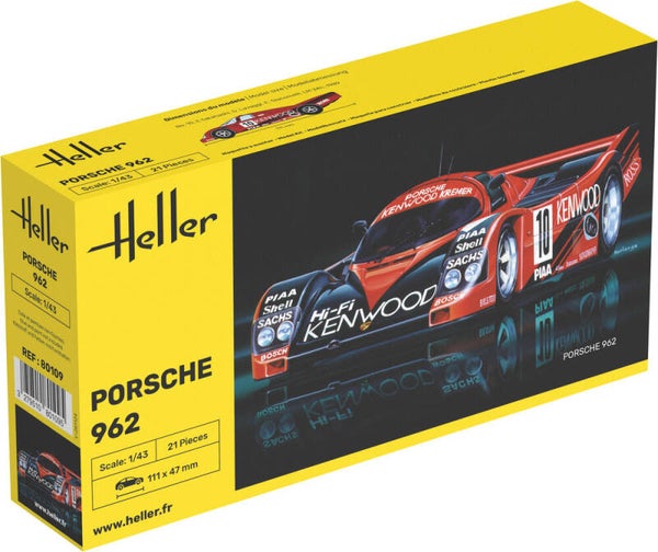HELLER : REF : 80109 : 1:43 : German : PORSCHE : 962 (Racing Car / Voiture de Course) (1984-1990)