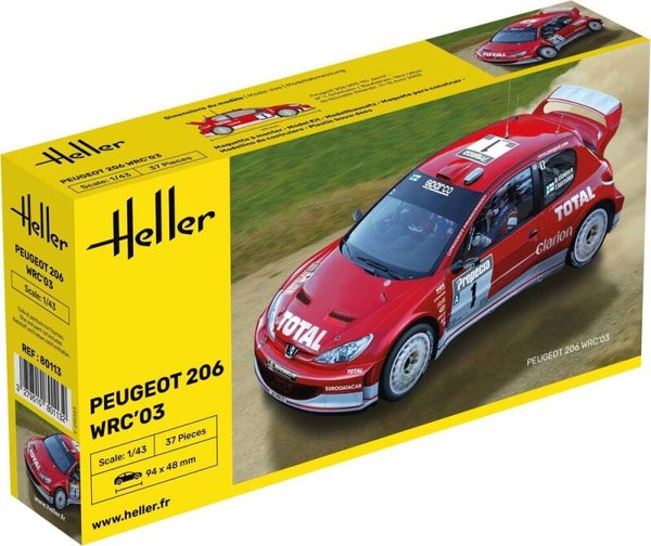 HELLER : REF : 80113 : 1:43 : FRANCE : PEUGEOT : Peugeot 206 WRC'03 (Racing Car / Voiture de Course) (1999-2003)