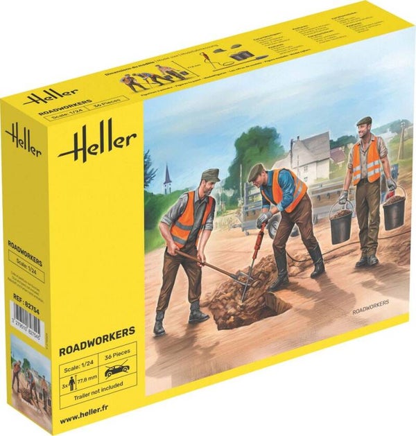 HELLER : REF : 82754 : 1:24 : FIGURINES : Road Workers / Travailleurs Routiers (3 Figs).