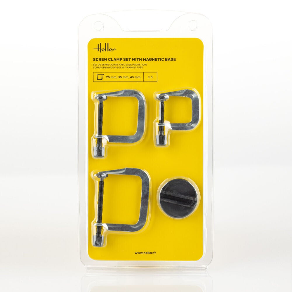 HELLER : REF : 99003 : TOOL / OUTILLAGE : Screw Clamp Set with Magnetic Base / Set de Serre-Joints avec Base Magnétique (3 pieces)