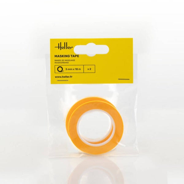 HELLER : REF : 99011 : TOOL / OUTILLAGE : Masking tape / Bande de Masquage 3 mm x 18 m (2 Pieces)